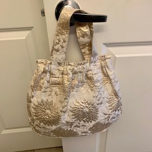 Gold & cream embroidered summer bag